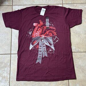 Sleep Token Heart & Bow Boyfriend Fit Girls LARGE T-Shirt New